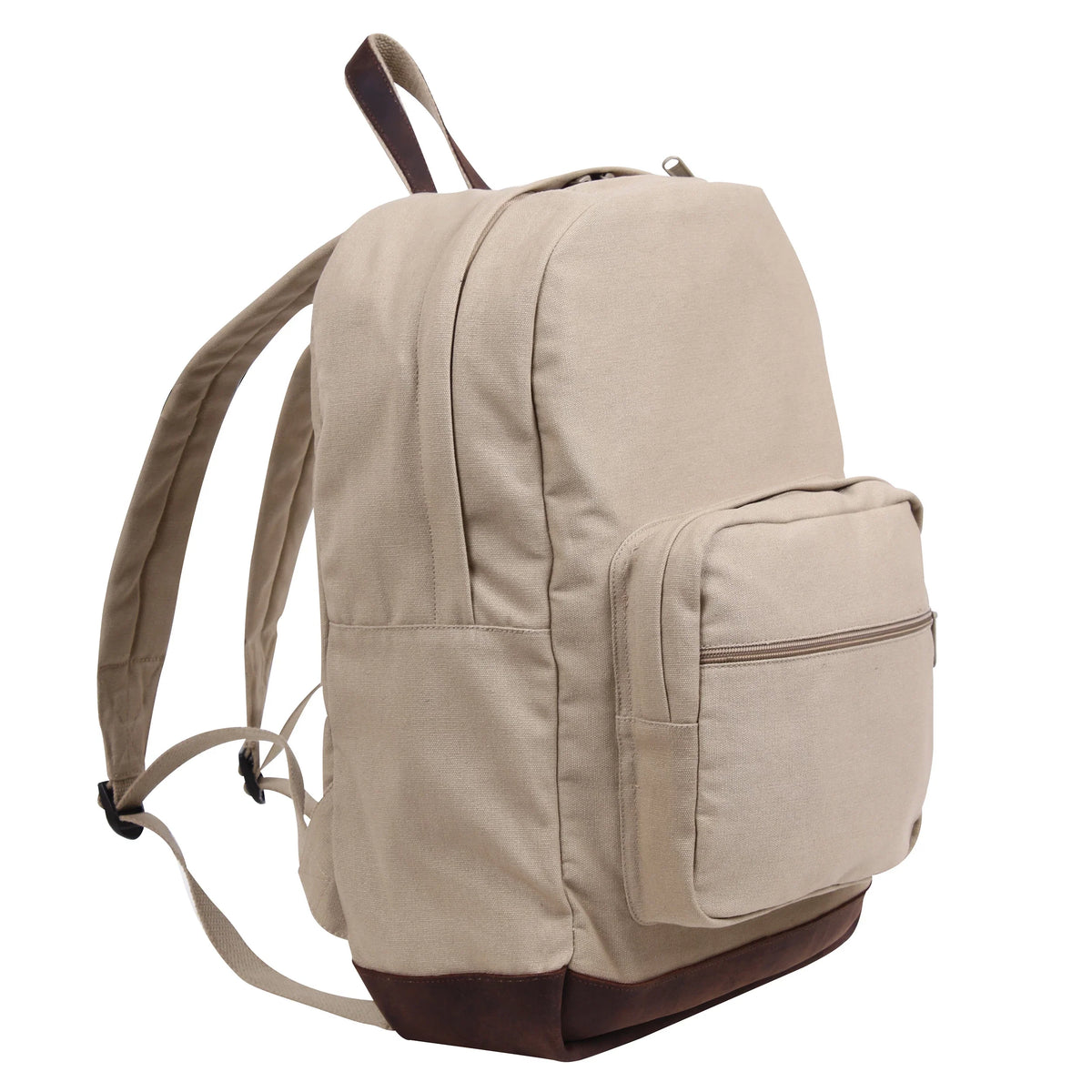 Vintage Canvas Teardrop Backpack with Leather Accents
