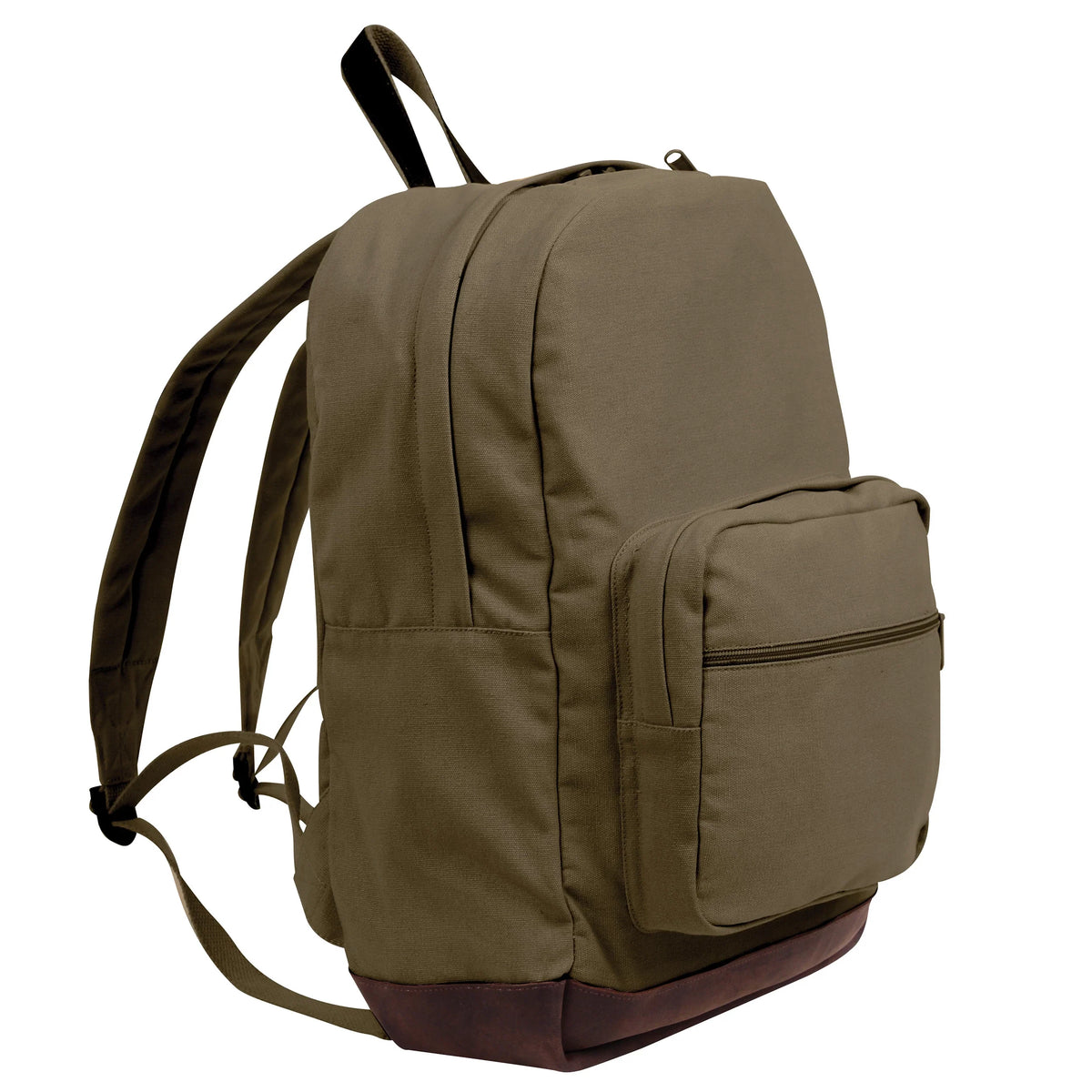 Vintage Canvas Teardrop Backpack with Leather Accents