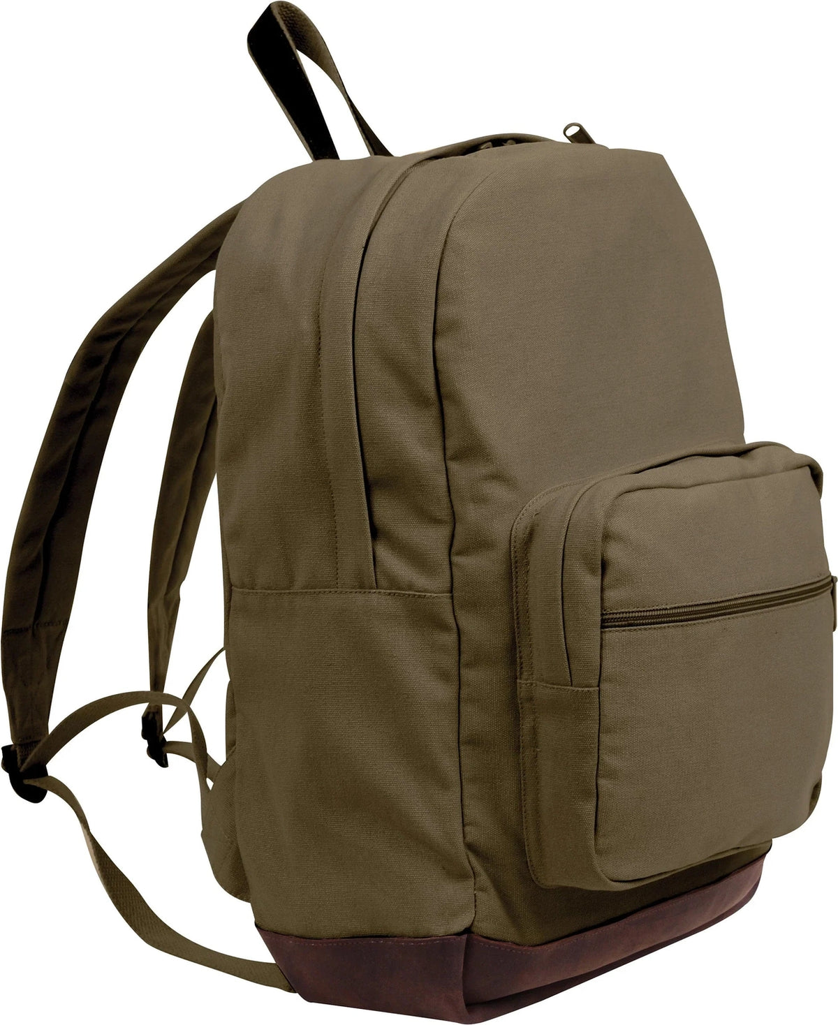 Vintage Canvas Teardrop Backpack with Leather Accents