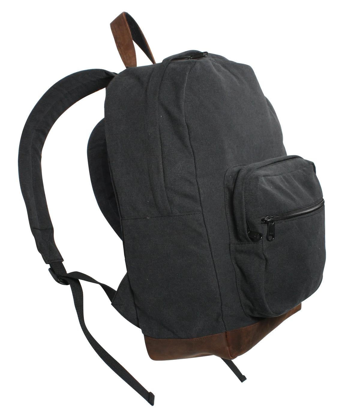 Vintage Canvas Teardrop Backpack with Leather Accents