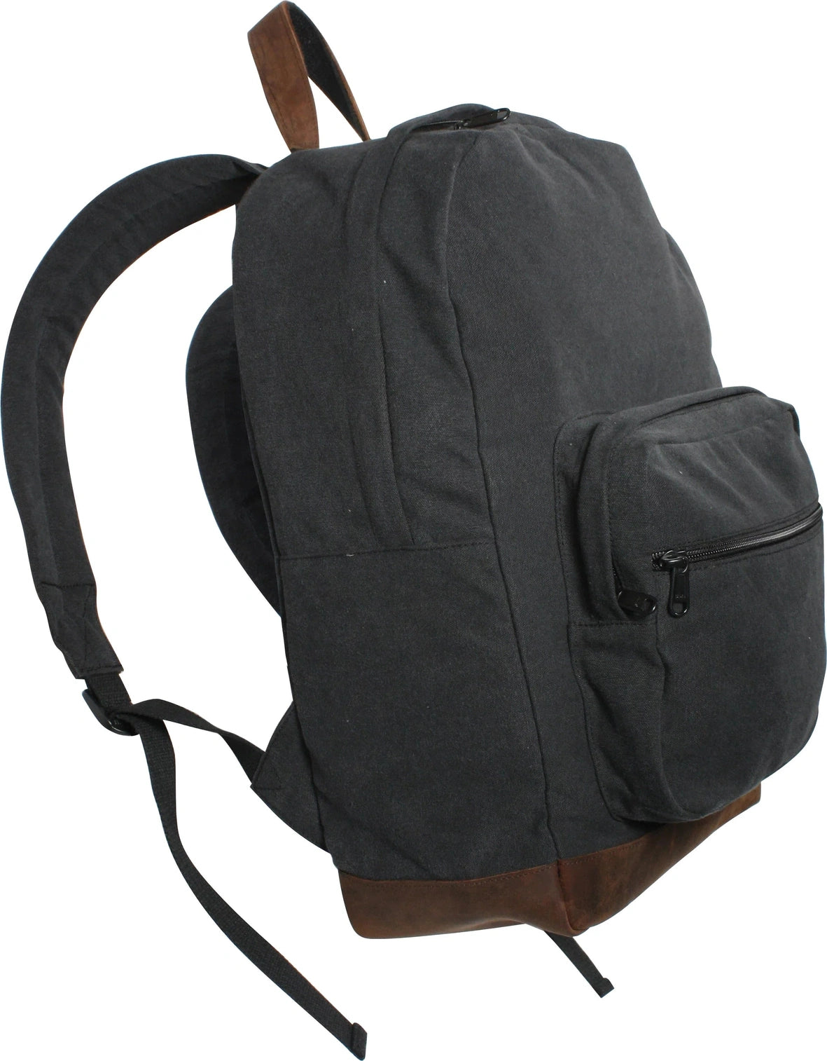 Vintage Canvas Teardrop Backpack with Leather Accents