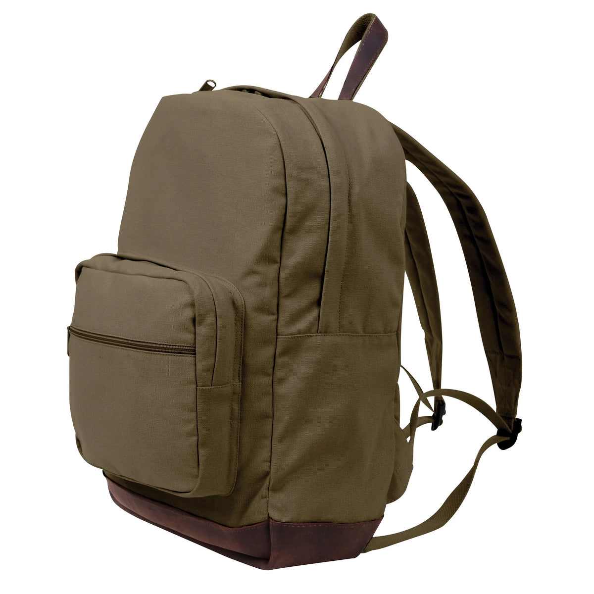 Vintage Canvas Teardrop Backpack with Leather Accents