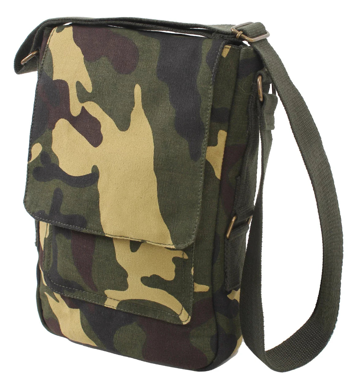 Vintage Canvas Tech Bag - Woodland Camo