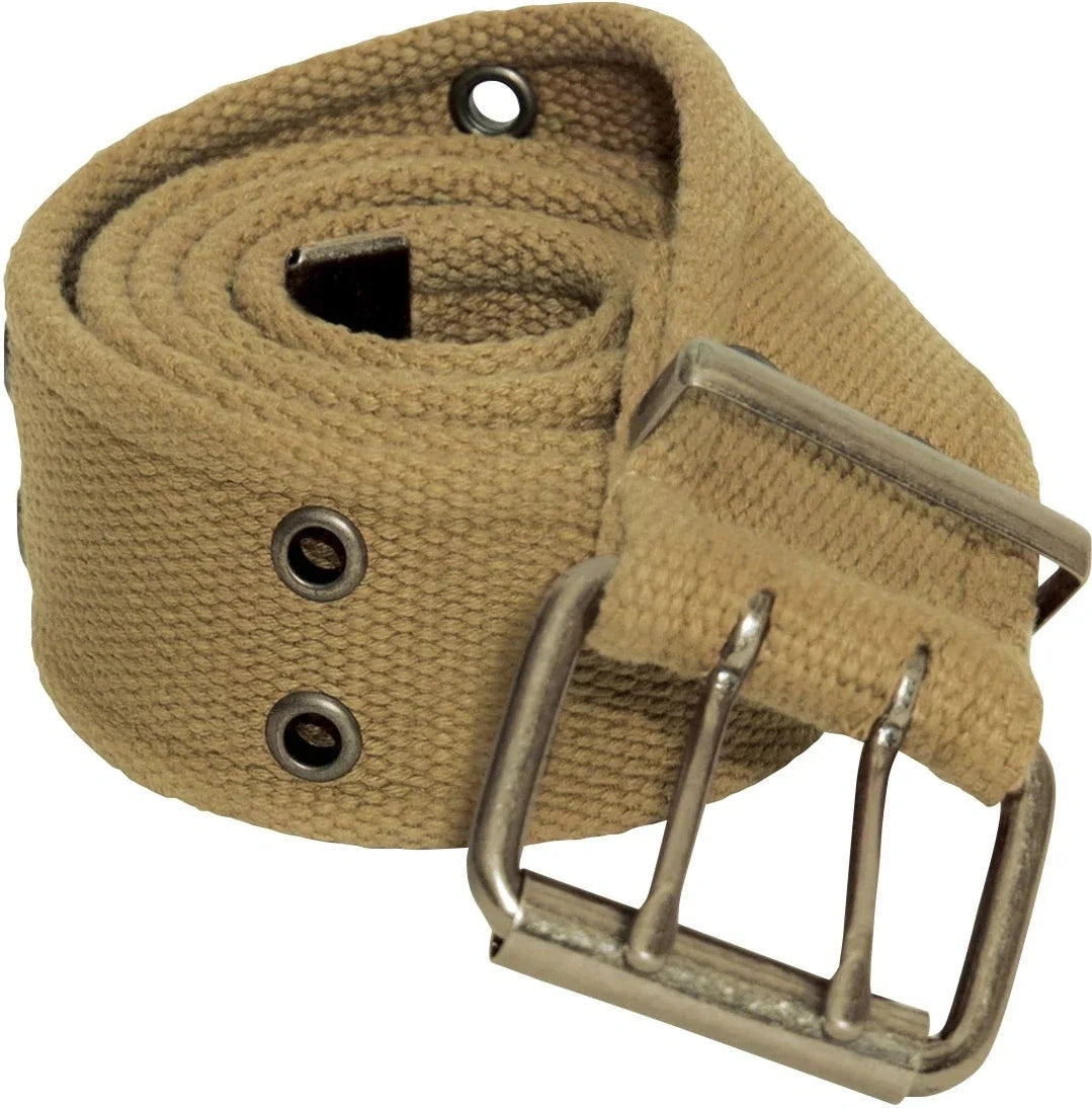 Vintage Double Prong Buckle Belt - Khaki / s