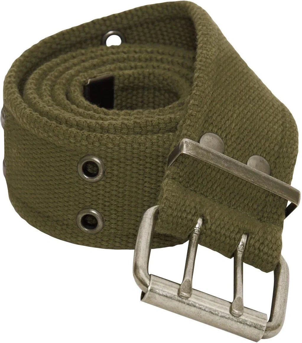 Vintage Double Prong Buckle Belt - Olive Drab / s