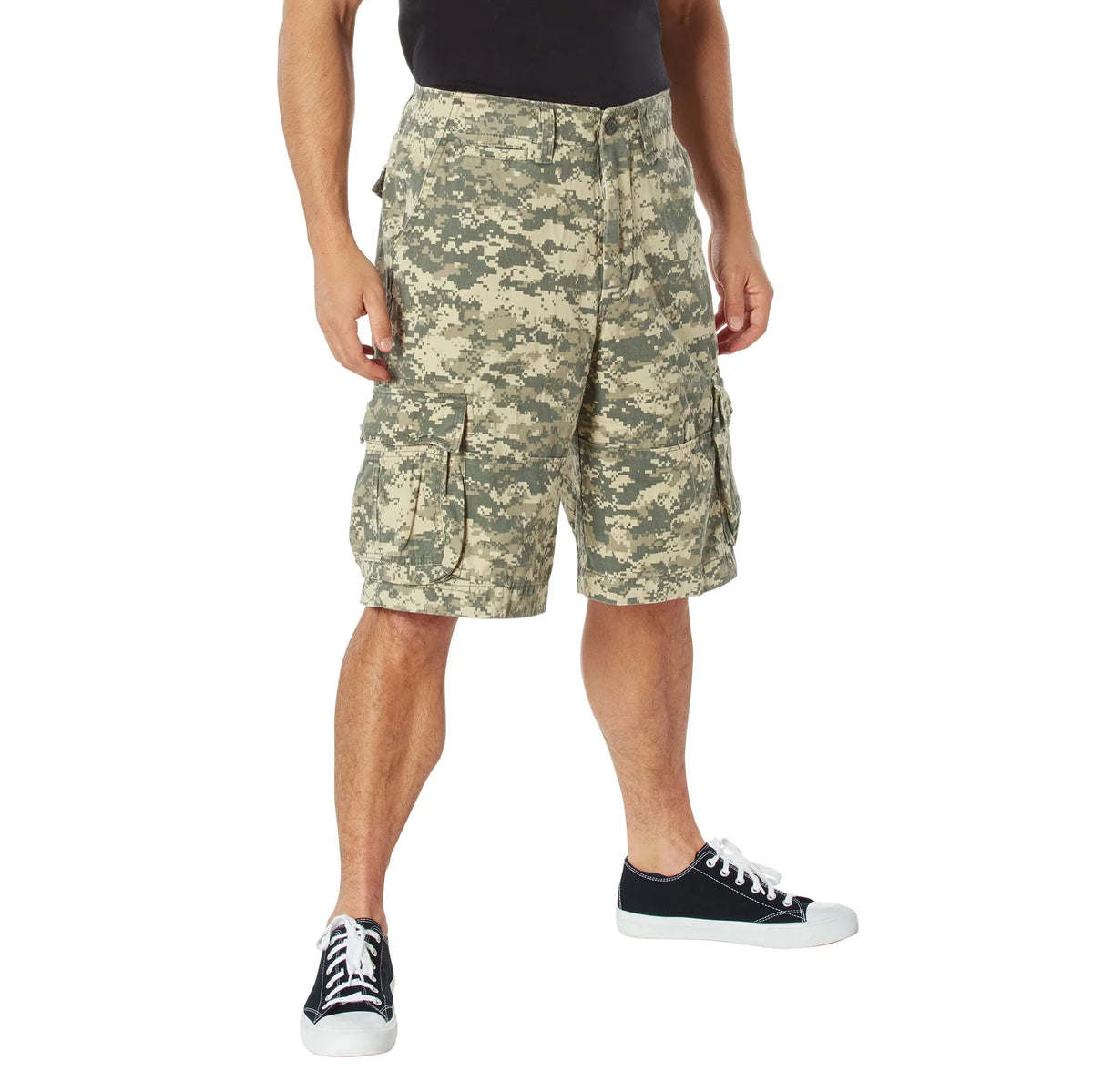Vintage Infantry Utility Cargo Shorts - Acu Digital Camo / Xs