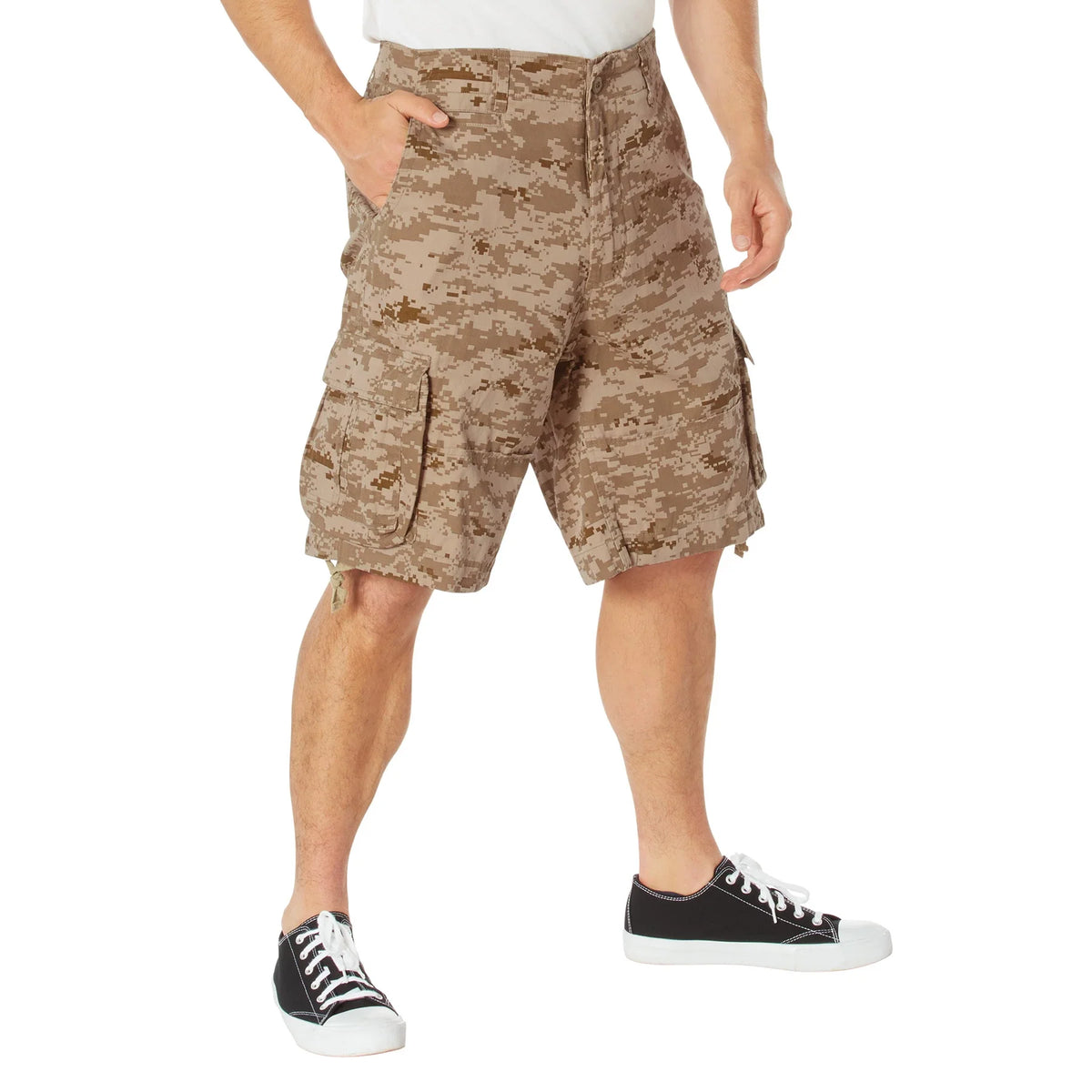 Vintage Infantry Utility Cargo Shorts - Desert Digital Camo / m
