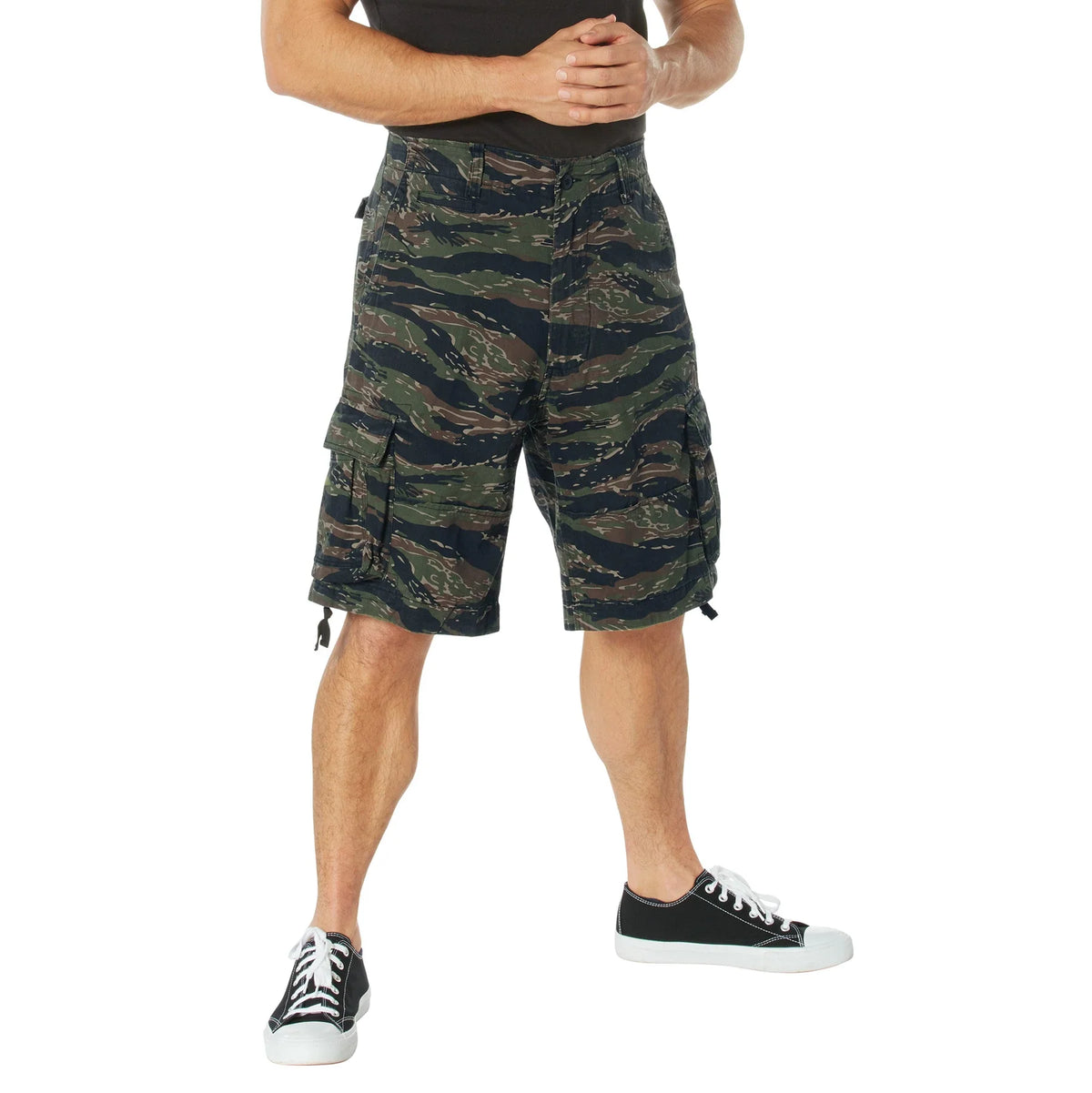 Vintage Infantry Utility Cargo Shorts - Tiger Stripe Camo / Xs