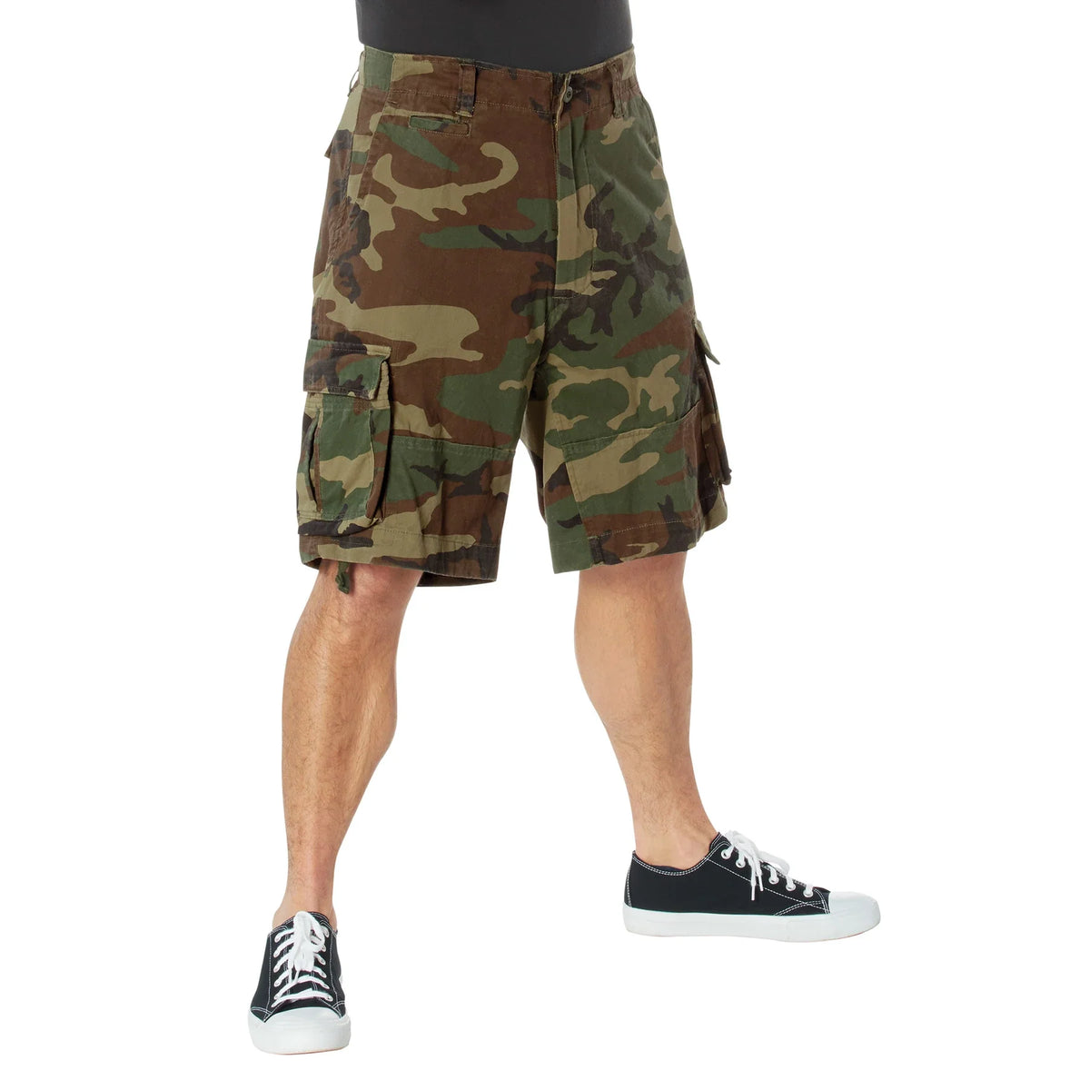 Vintage Infantry Utility Cargo Shorts - Woodland Camo / Xs