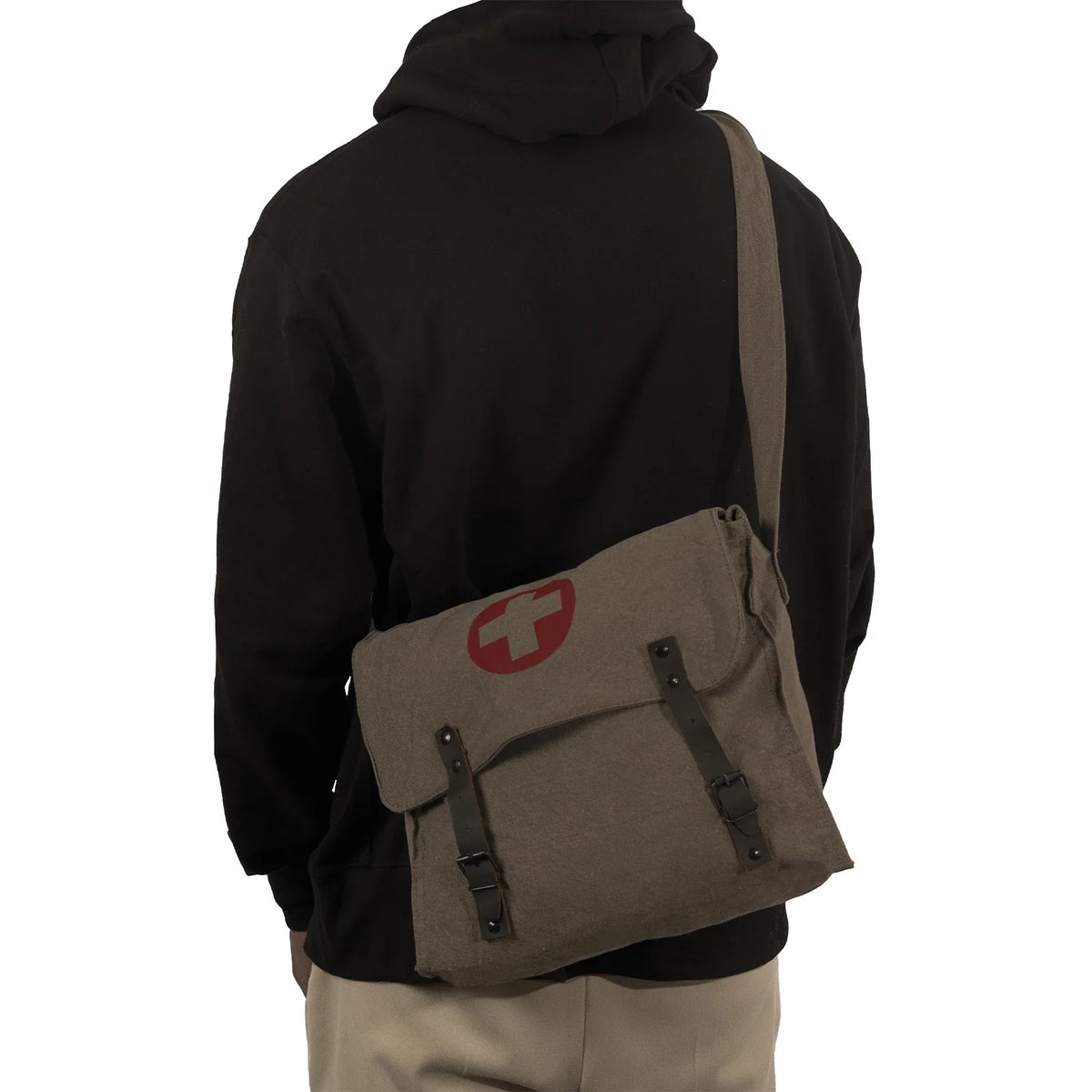 Vintage Medic Canvas Bag with Cross