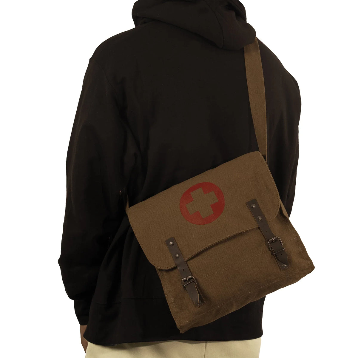 Vintage Medic Canvas Bag with Cross
