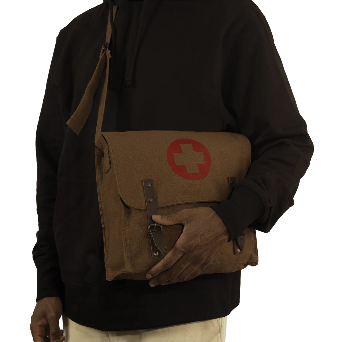 Vintage Medic Canvas Bag with Cross