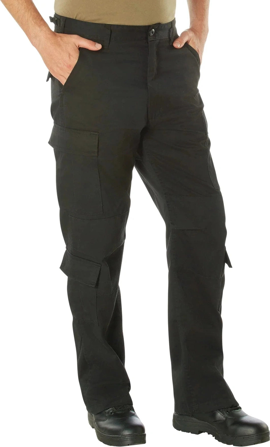 Vintage Paratrooper Cargo Fatigue Pants - Black / Xs