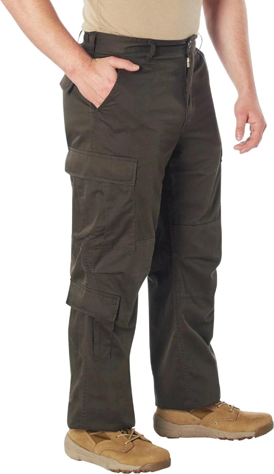 Vintage Paratrooper Cargo Fatigue Pants - Brown / s