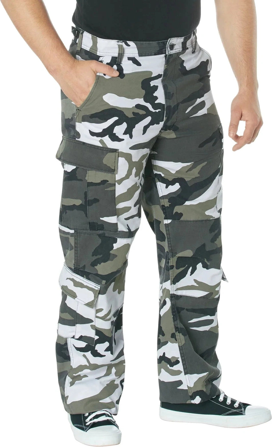 Vintage Paratrooper Cargo Fatigue Pants - City Camo / s