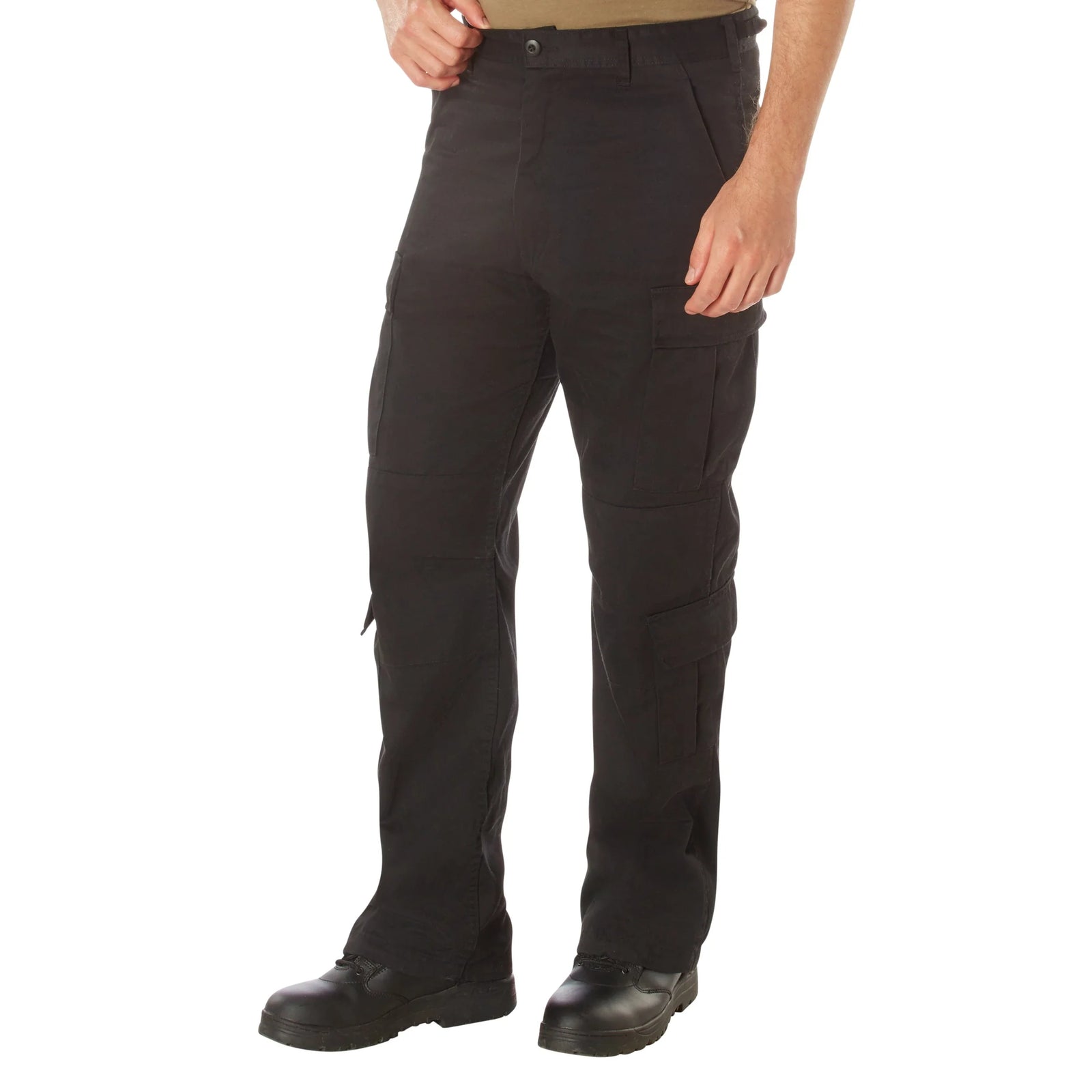 Vintage Paratrooper Cargo Fatigue Pants - Black / Xs