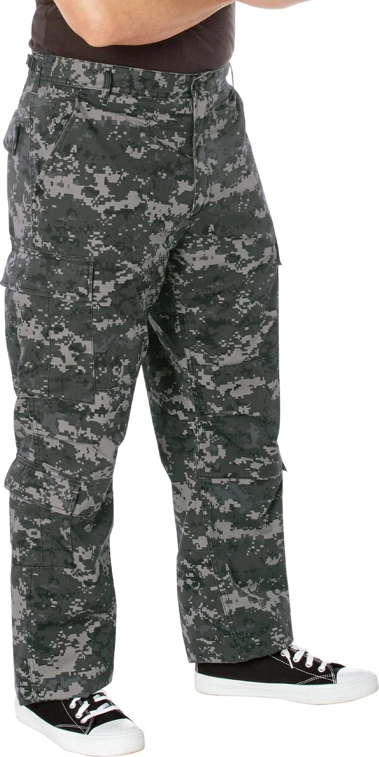 Vintage Paratrooper Cargo Fatigue Pants - Subdued Urban Digital Camo / m