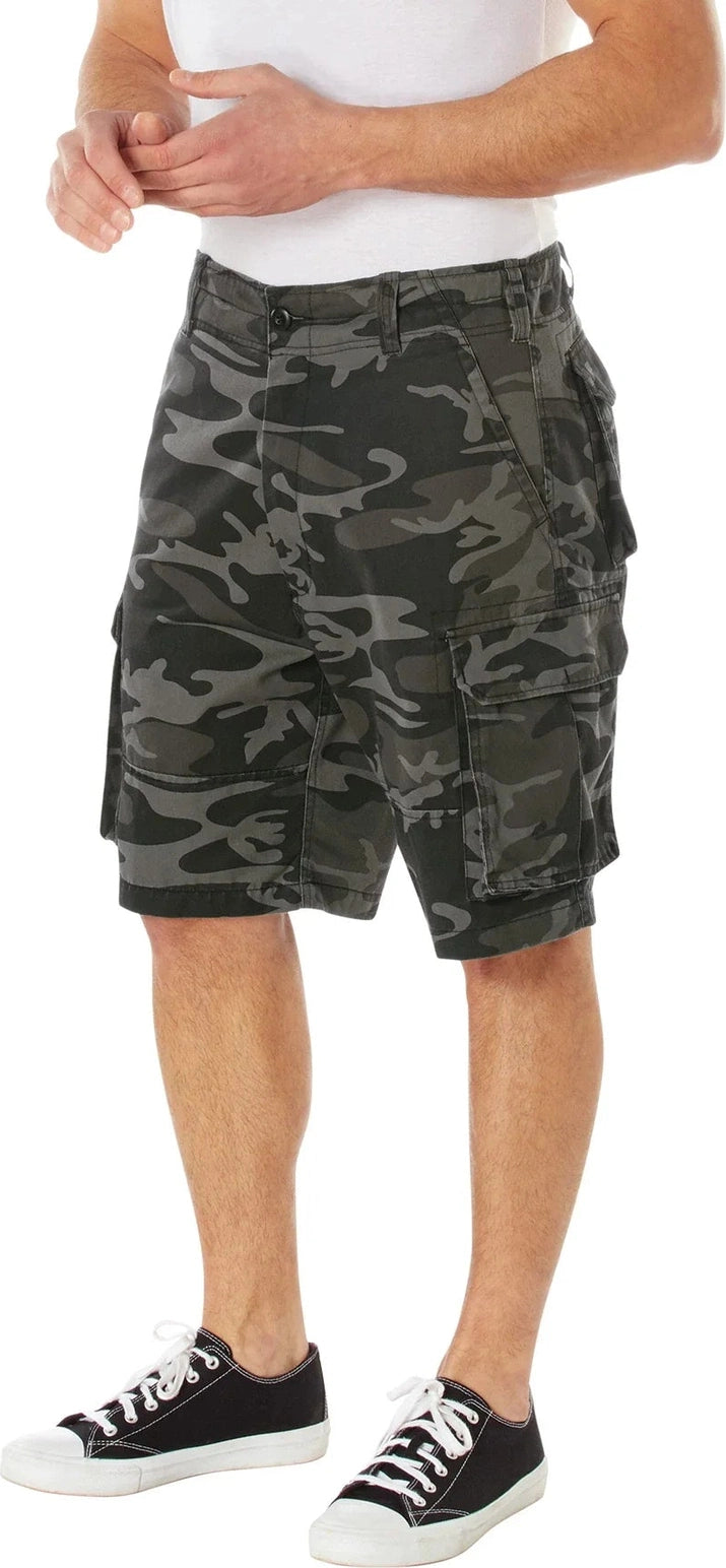 Vintage Paratrooper Cargo Shorts - Black Camo / 3xl