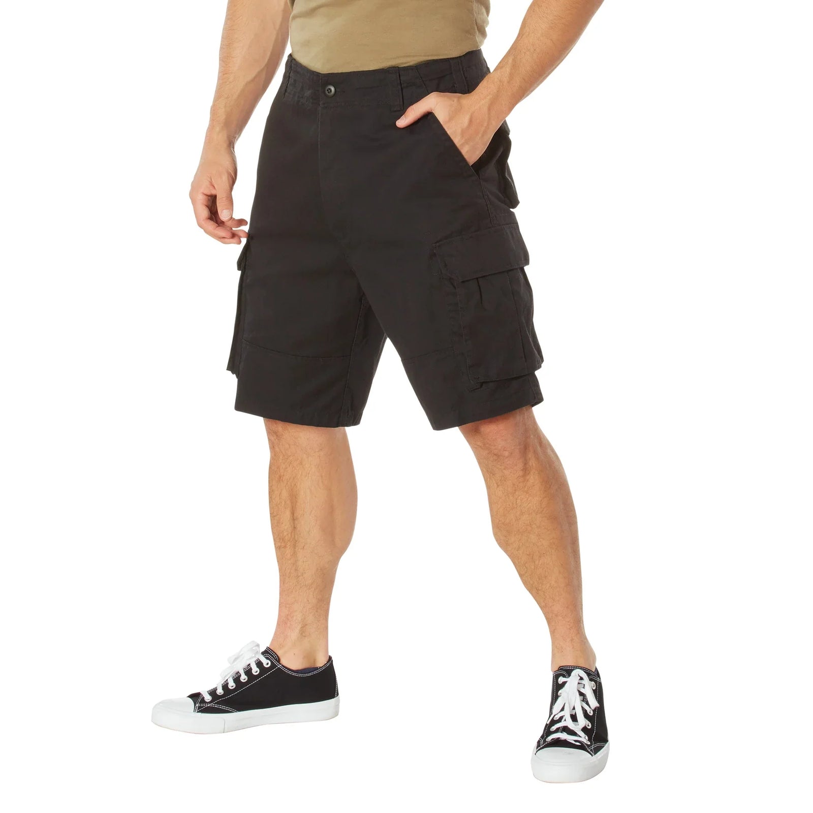 Vintage Paratrooper Cargo Shorts - Black / s