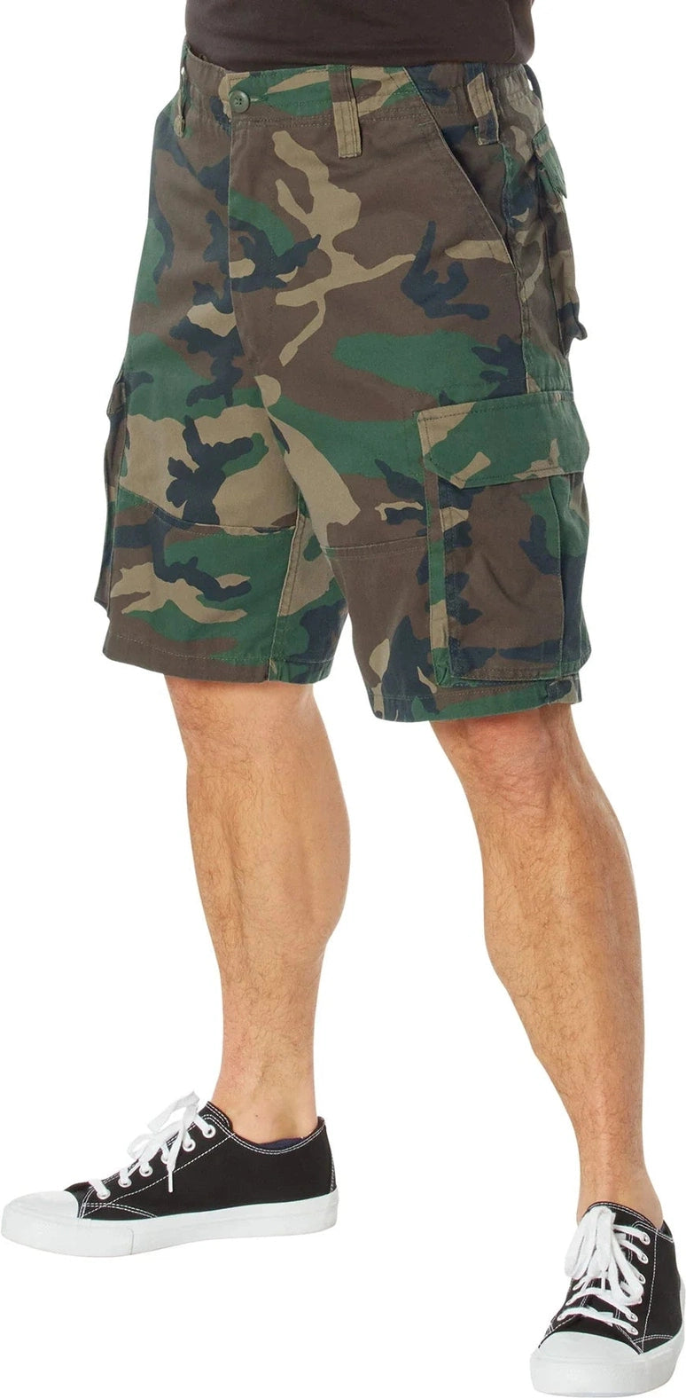 Vintage Paratrooper Cargo Shorts - Woodland Camo / Xs