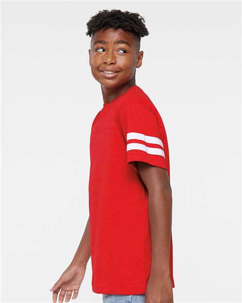 Vintage Red/ White Youth Football Fine Jersey Tee - 6137