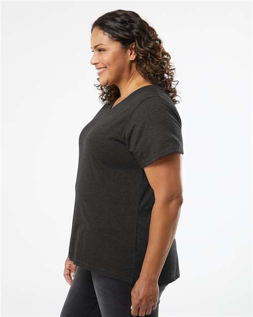 Vintage Smoke Curvy Collection Women&#39;s Fine Jersey V-Neck Tee - 3817