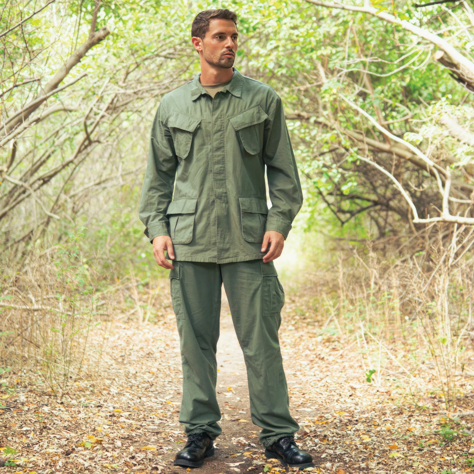 Vintage Vietnam Fatigue Rip-stop Shirt - Olive Drab / s