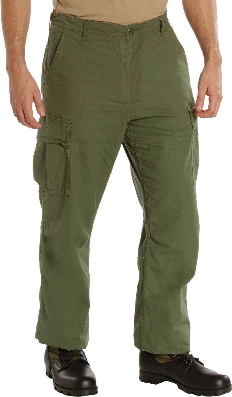 Vintage Vietnam Rip-stop Fatigue Pants - Olive Drab / Xs