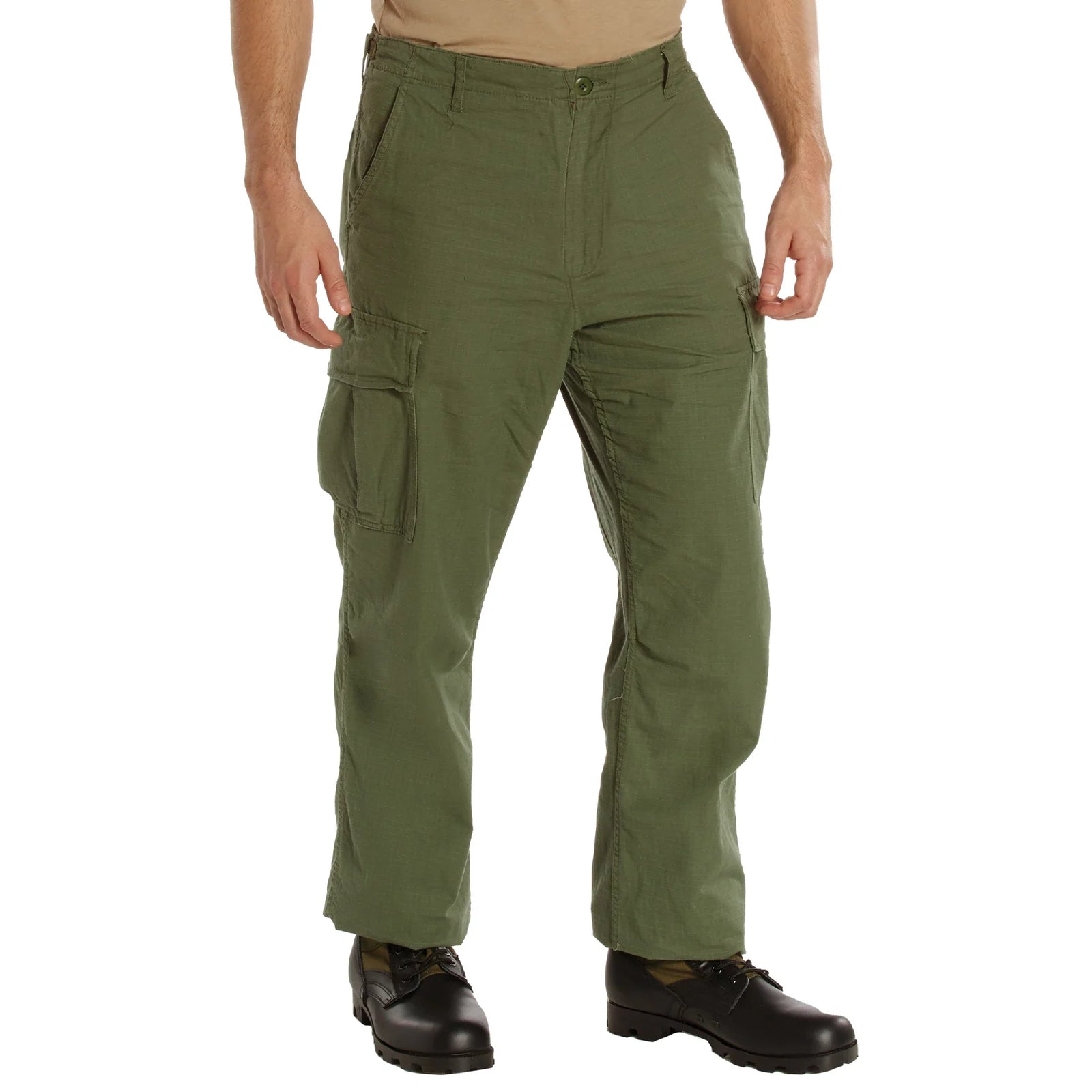 Vintage Vietnam Rip-stop Fatigue Pants - Olive Drab / Xs