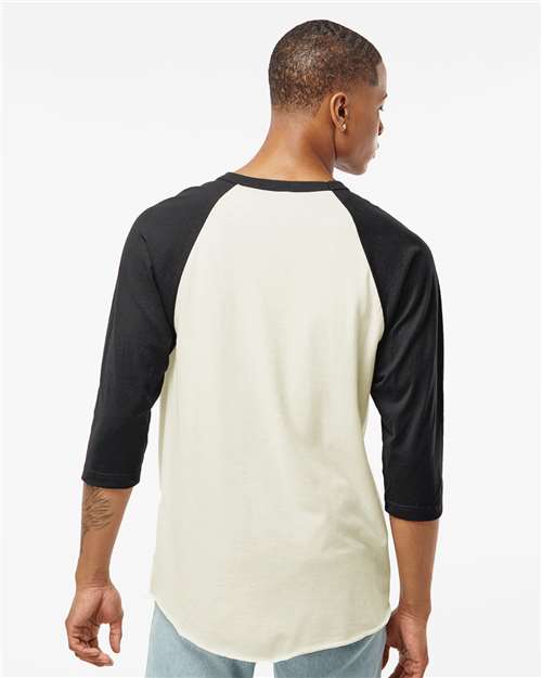 Vintage White/ Black Fine Jersey Raglan T-Shirt - 245