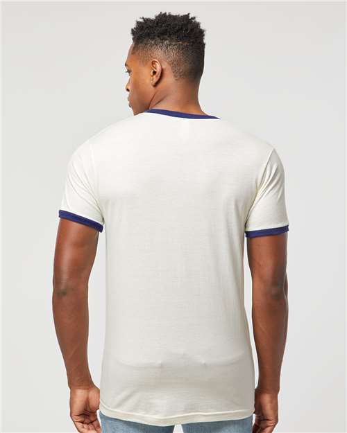Vintage White/ Inked India Fine Jersey Ringer T-Shirt - 246