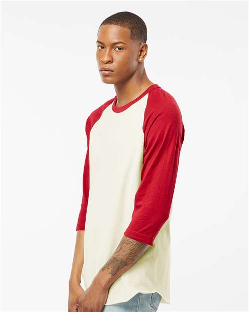Vintage White/ Rio Red Fine Jersey Raglan T-Shirt - 245