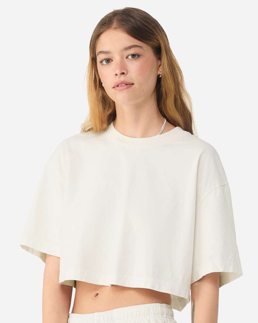 Vintage White Women's Garment-Dyed Cropped Tee - 6882GD
