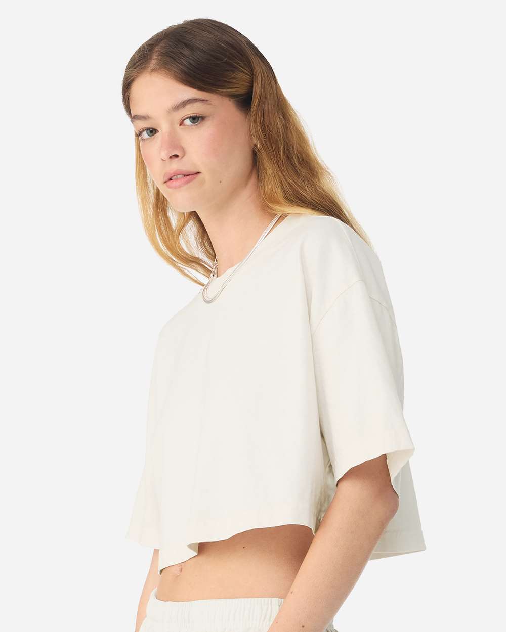 Vintage White Women's Garment-Dyed Cropped Tee - 6882GD