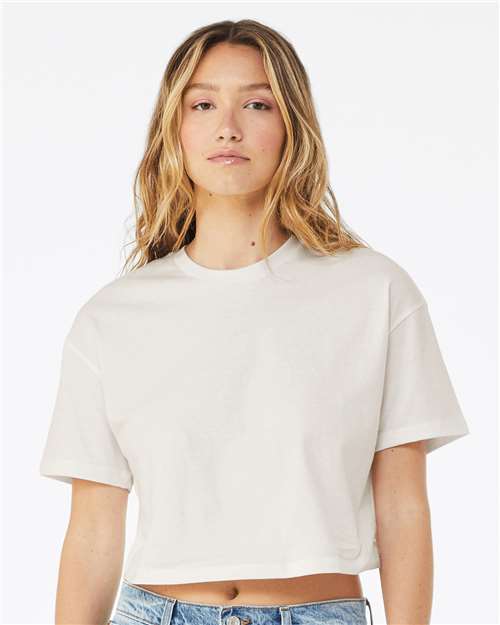 Vintage White Women&#39;s Jersey Crop Tee - 6482