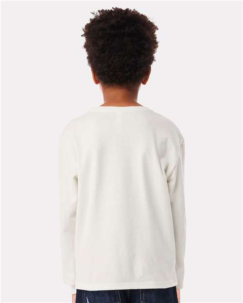 Vintage White Youth 6oz. Heavyweight Long Sleeve Tee - 3511Y