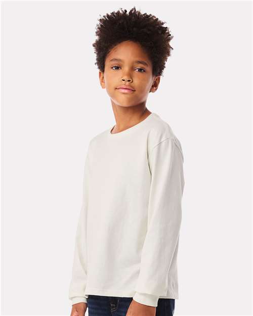 Vintage White Youth 6oz. Heavyweight Long Sleeve Tee - 3511Y