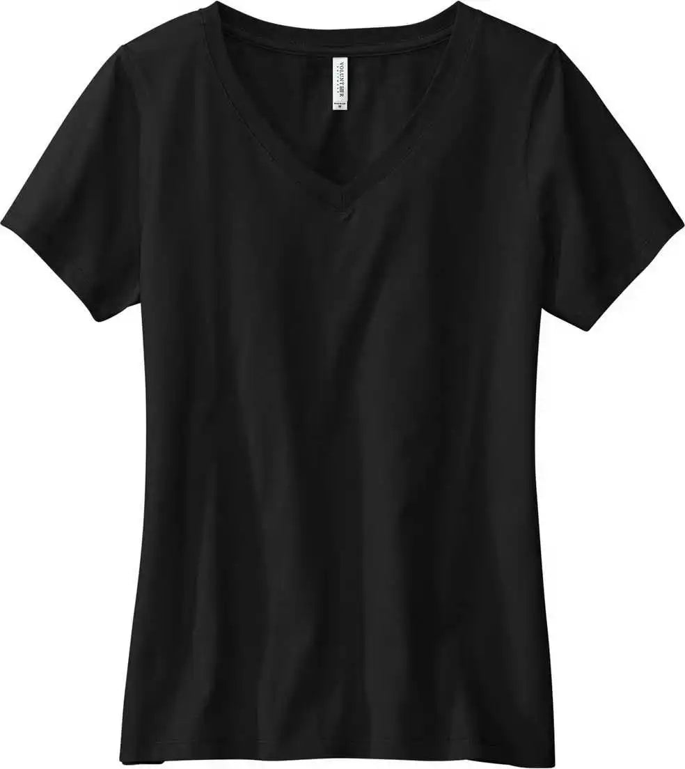 Volunteer Knitwear Lvl45v Women’s Daily V-neck Tee - Deep Black