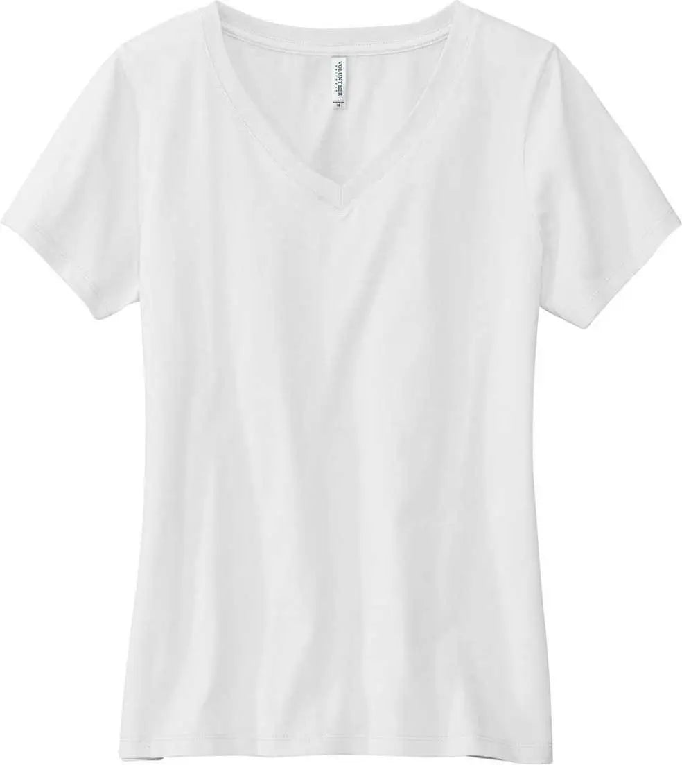 Volunteer Knitwear Lvl45v Women’s Daily V-neck Tee - White