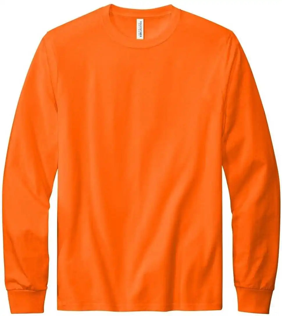 Volunteer Knitwear Vl100ls All American Long Sleeve Tee Safety Orange