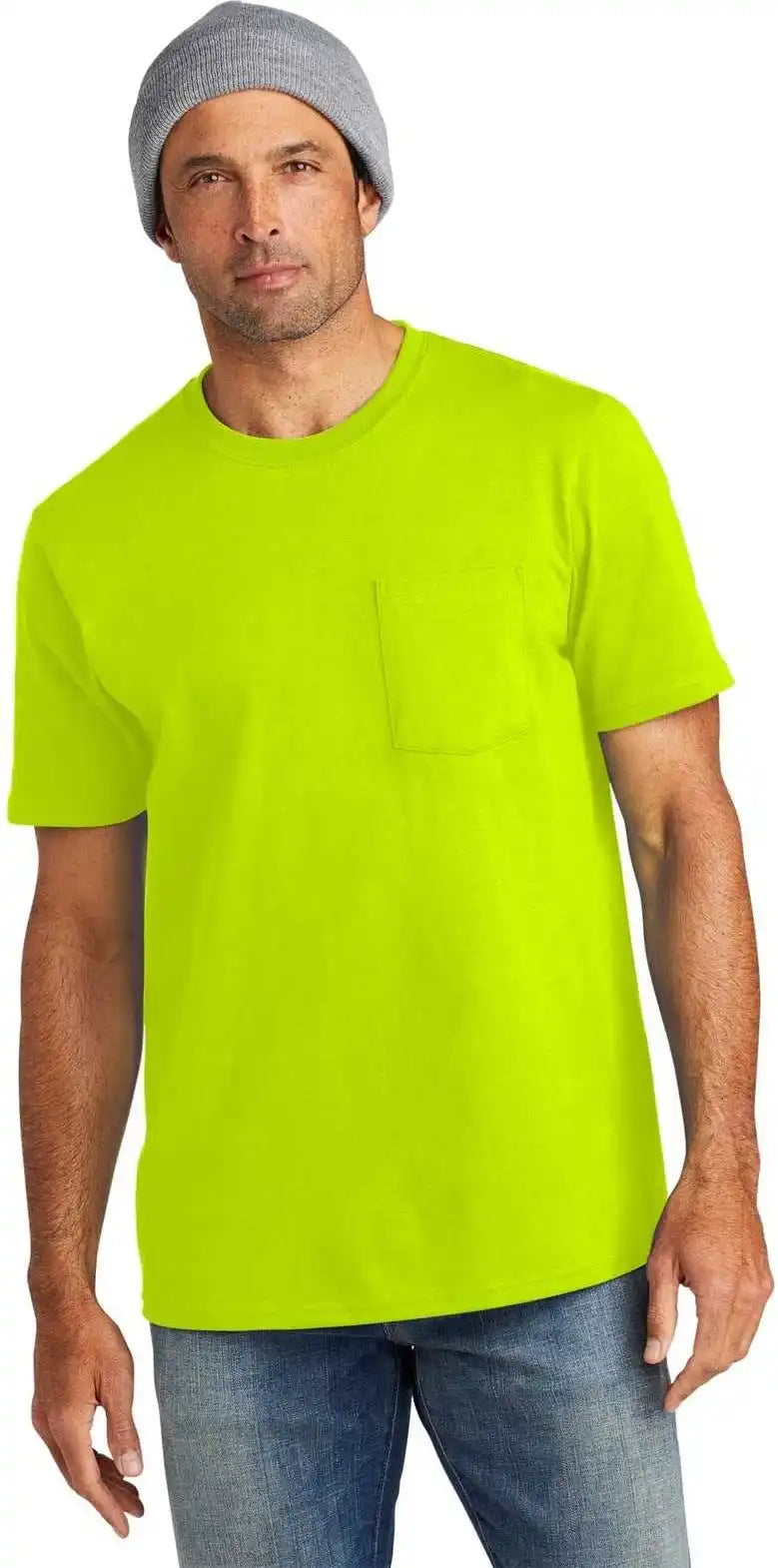 Volunteer Knitwear Vl100p All-american Pocket Tee - Safety Green