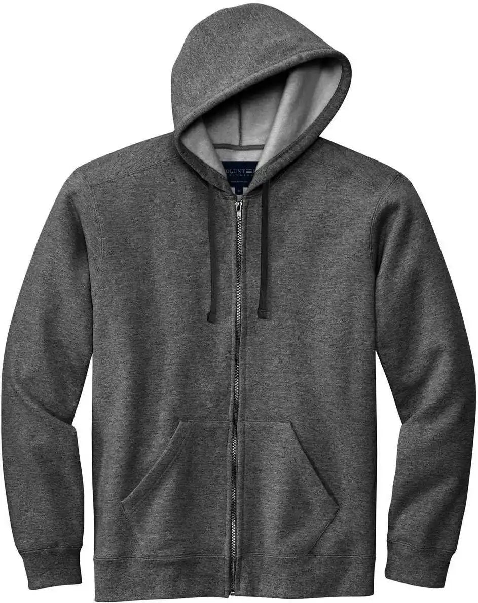 Volunteer Knitwear Vl130zh Chore Fleece Full Zip Hoodie Charcoal Heather