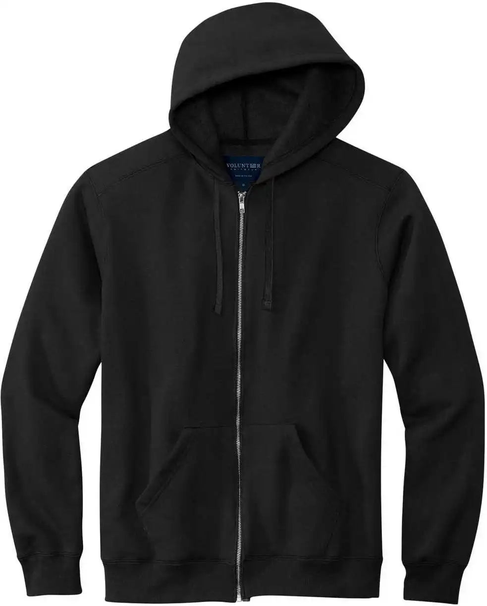 Volunteer Knitwear Vl130zh Chore Fleece Full Zip Hoodie Deep Black