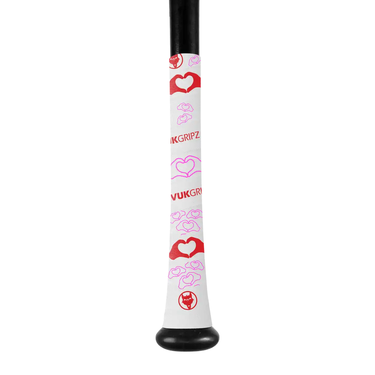 Vukgripz Fastpitch Collection Bat Grip Tape - Heart Hands - White Pink
