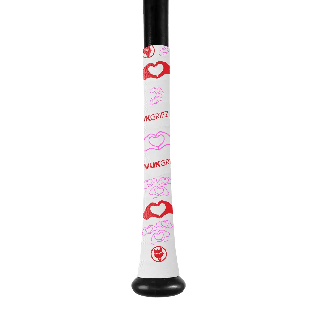 Vukgripz Fastpitch Collection Bat Grip Tape - Heart Hands - White Pink