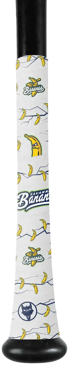 Vukgripz Savannah Bananas Baseball Bat Grip - White Yellow