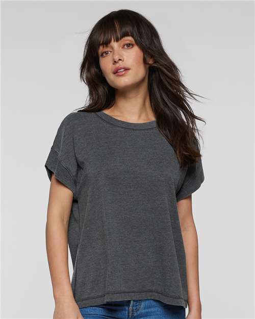 Washed Black Women&#39;s Relaxed Vintage Wash Tee - 3502