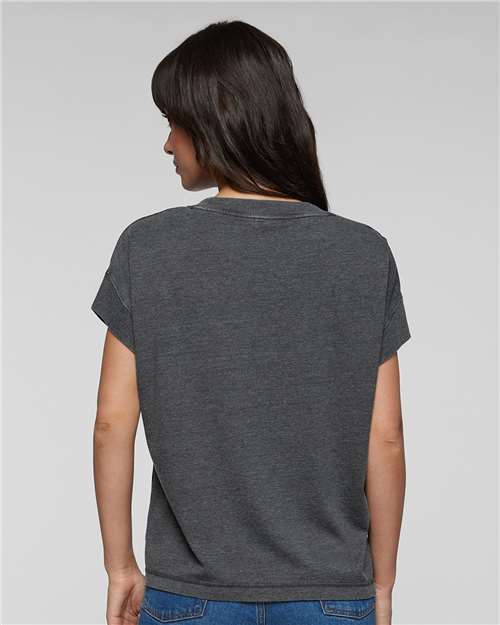 Washed Black Women&#39;s Relaxed Vintage Wash Tee - 3502