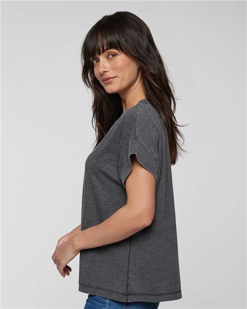 Washed Black Women&#39;s Relaxed Vintage Wash Tee - 3502