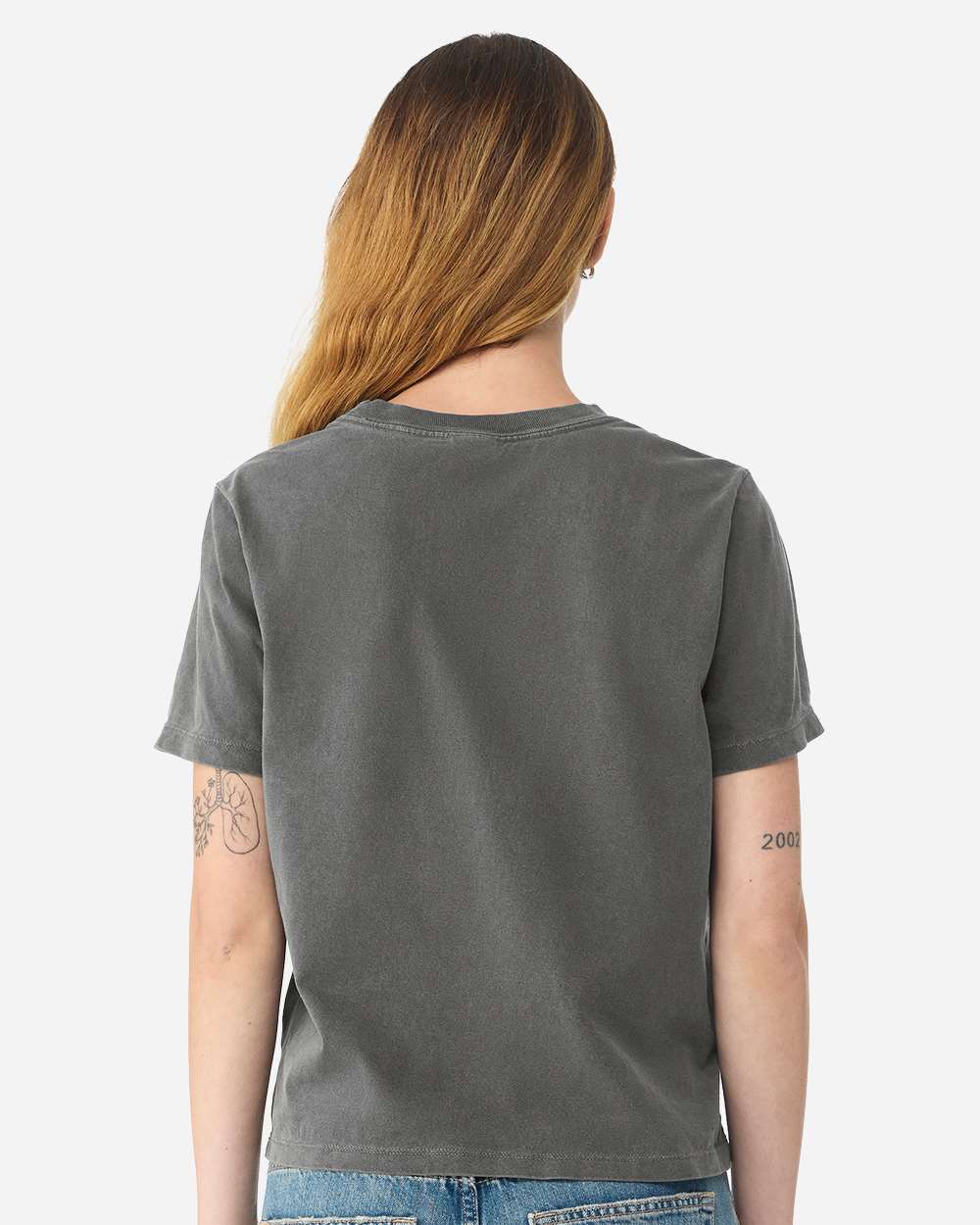Washed Charcoal Women's Garment-Dyed Tee - 6110GD plain